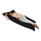 Travesseiro Gigante 170x80cm Unissex Antialérgico Corporal Cor Preto