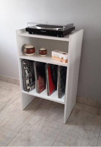 Mueble Para Bandeja Tocadiscos Y Guarda  Discos De Vinilo