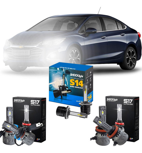 Kit Ultra Led Cruze Lt 2017 2022 Anti Erro Alto Baixo Milha