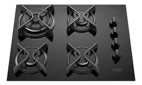 Cooktop Supreme 4 Bocas Mesa De Vidro E Tripla Chama Dako