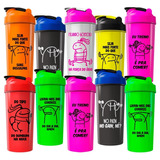 Kit 10 Coqueteleiras Garrafa De Academia Shaker 600ml Memes