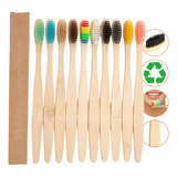 Paquete 205 Cepillo Dientes Bambú Biodegradable Suave Color Multicolor