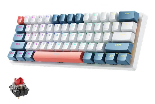 Teclado Mecânico Gamer, K500-b61, Com Fio, Switch Red Rgb