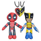 Combo X2 Peluches Deadpool & Wolverine + Collar Best Friends