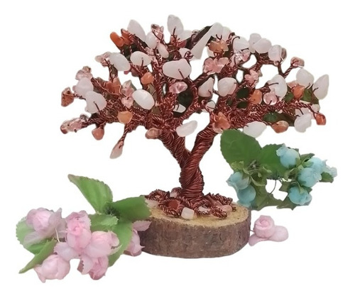 Árbol  Cuarzo Rosa Y Cornalina  Decoración