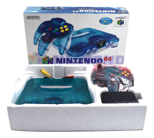 Consola Nintendo 64 Azulblanco Clear En Caja Con 2 Controles