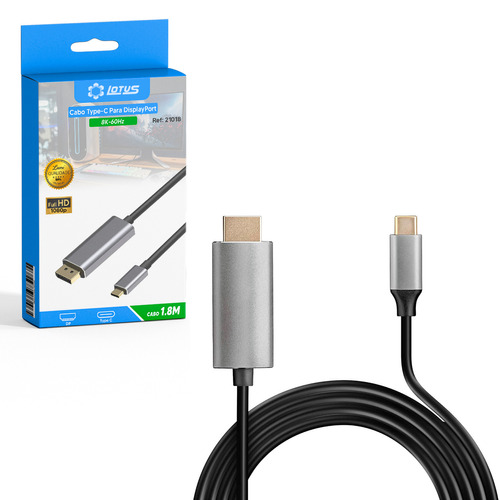 Cabo Adaptador Usb-c Para Displayport Macho 8k 60hz