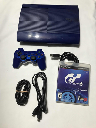 Consola Ps3  Super Slim Azul - Gran Turísmo 6 De 1 Tera