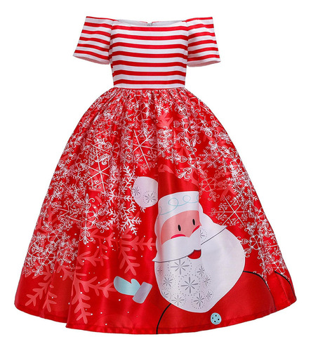 Vestido Largo De Navidad D4 De Año Nuevo Para Niñas, Talla A