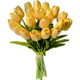 20 Tulipanes, Flores Artificiales Mandys - Doradas.