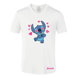 Polera Stitch - Lilo - Perro - V - Estampaking