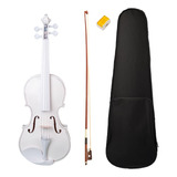 Violín Eléctrico Acústico Blanco Tamaño 4/4, Kit Con