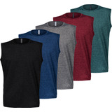 Kit 5 Camisetas Regata Machão Dry Fit Masculina Fitness