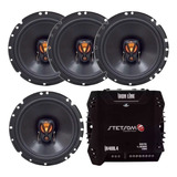 Jogo 4 Falantes 6 Jbl 200w Fiat Mobi Siena + Módulo 400w Rms