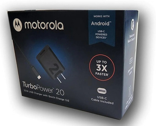 Turbo Cargador Motorola Tipo C 20w Original G100 G60 G50 G9