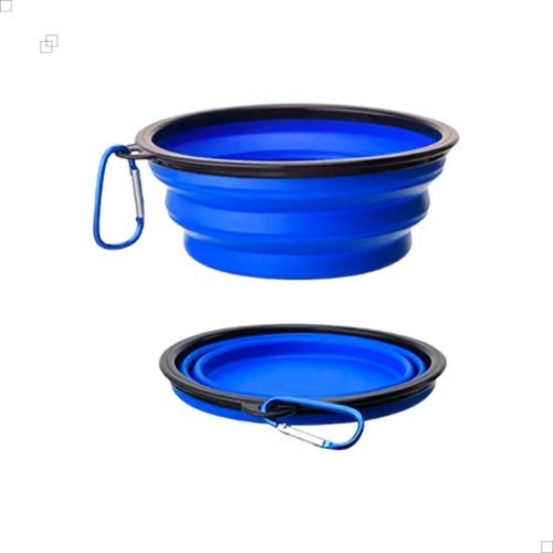 Pote Comedouro Bebedouro Retrátil Portátil 350 Ml Cor Azul