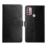 Funda De Piel Con Costuras En Y Para Motorola Moto G10, G20