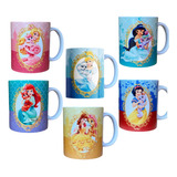 Set De 6 Tazas De Cerámica Disney Princesas 