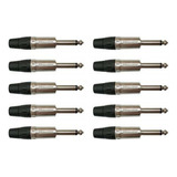 Plug P10 Mono 6,3mm 1/4 Nickel Plt Ts L Wc 1112 Pack C/10 Un