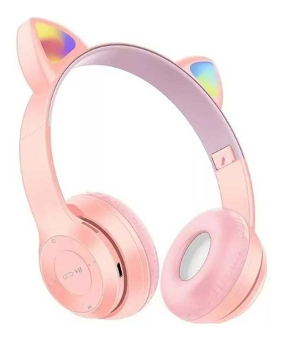 Auriculares Inalámbricos Bt Orejas Gatito Rgb Tiktok (p47m)