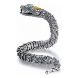 Pulsera Quetzalcoatl Acero Baño De Plata