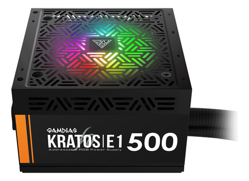 Fonte Atx 80 Plus Kratos E1 500w Rgb Gamdias Bivolt Preto