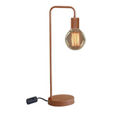 Abajur Para Sala Quarto Luminária De Mesa Industrial Retro Cor Da Estrutura Cobre