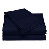 Juego De Sábanas Doble Azul Navy 140x190 Fuelle De 35 Cm