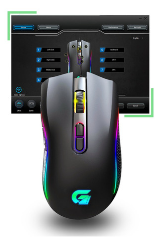 Mouse Gamer Rgb Ambidestro 7000dpi Colmeia Com Drive Macro