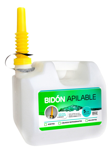 Bidón Plástico Multiuso Transparente 5 Lts Aceites Solventes