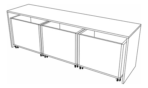 Mesa Apoio Infantil 3 Caixa Organizadora Grande 165x40x50cm