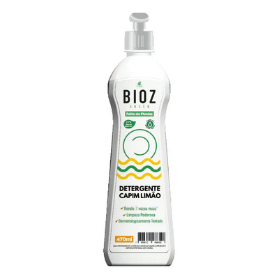 Detergente De Capim Limão Biodegradável Bioz Green 470ml