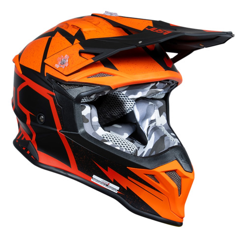 Casco J39 Poseidon Fluor Orange / Red / Black Just1