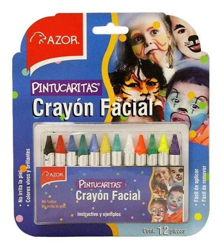 Pintura Crayón Facial 12 Piezas Pintucaritas  Azor