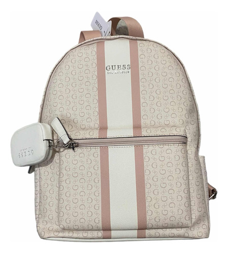 Mochila Bolsa Guess Rosa Con Espacio Para Laptop Original