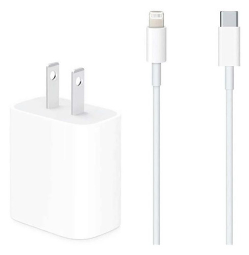 Kit Cargador iPhone 20w Carga Rápida + Usb-c To Lightning