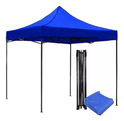 Carpa Toldo Jardín Plegable 3x3m Exterior Impermeable Color Azul