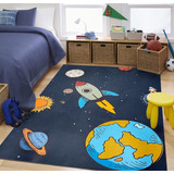 Alfombra Juvenil Planetas 100x140 Cm Kreatex