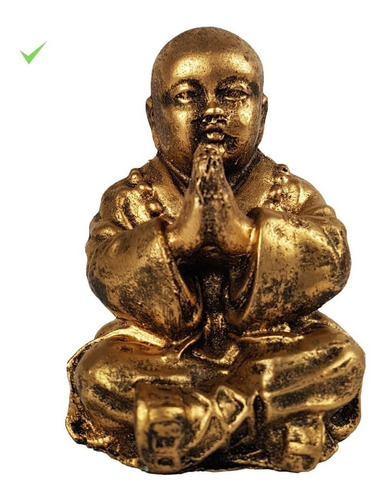 Buda Chines Orando Zen Sabedoria Chakra Enfeite Estatua 9cm