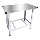 Mesa De Serviço Tampo Inox Industrial Cozinha 70x70 Kenok