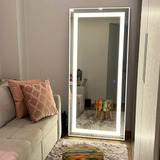 Espelho Grande P/ Apoiar No Chão Com Led Frontal 160 X 70cm