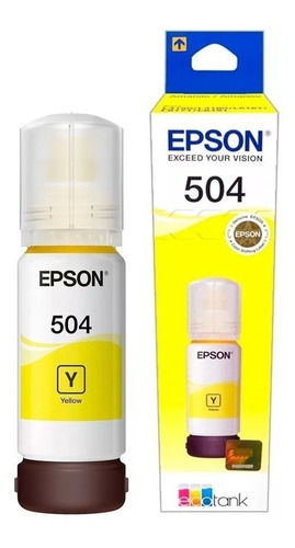 Botella Tinta Original Epson 504 T504 Amarillo L4150 L4160