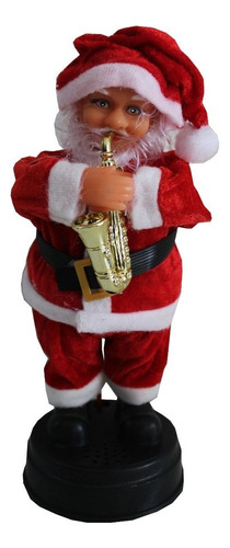 Papai Noel Musical Enfeite Natal Som E Movimento Grande 24cm