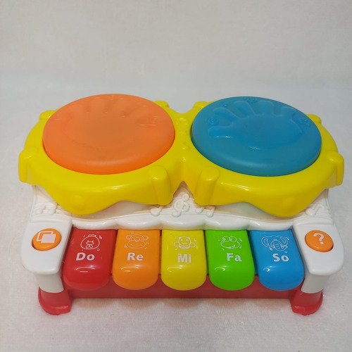 Piano Tambor Musical Infantil Luzes E Som Bbr Toys
