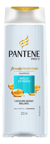 Shampoo Pantene Pro-v Brillo Extremo En Botella De 200ml Por 1 Unidad