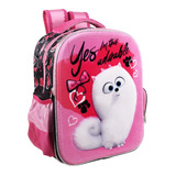 Mochila Niña Kinder Mascotas Gidget 100% Original 3d Peluche