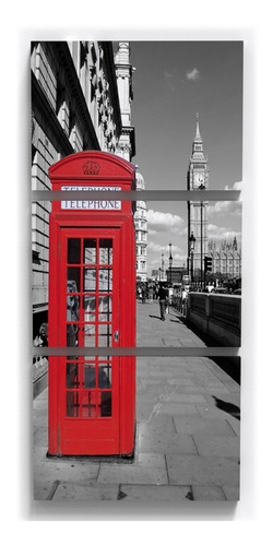 Quadro Decorativo Cabine Telefone Londres Big Ben Sala P&b