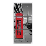 Quadro Decorativo Cabine Telefone Londres Big Ben Sala P&b