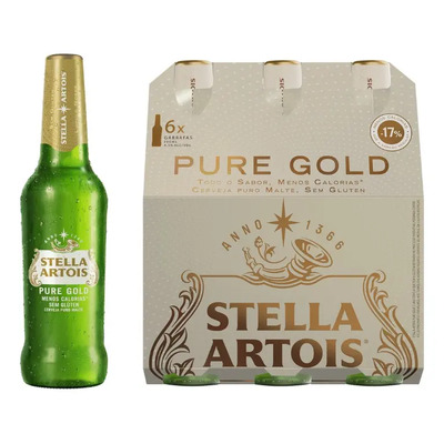 6 Cerveja Stella Pure Gold Sem Glúten Menos Calorias 330ml | MercadoLivre