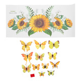 Adhesivo Decorativo De Pared Con Diseño De Mariposas Y Giras